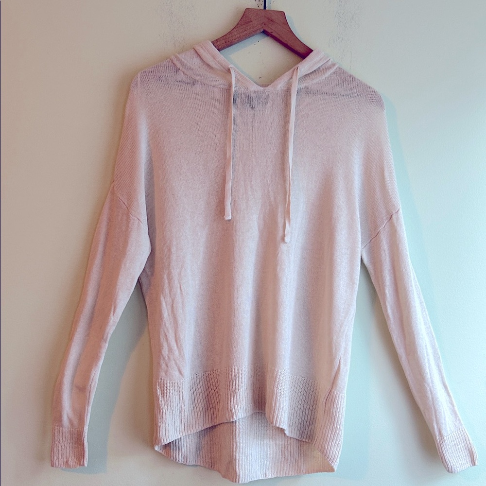 Tahari Linen Hooded Long Sweater